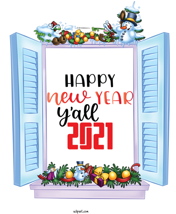 Free Holidays Picture Frame Window Design For New Year Clipart Transparent Background