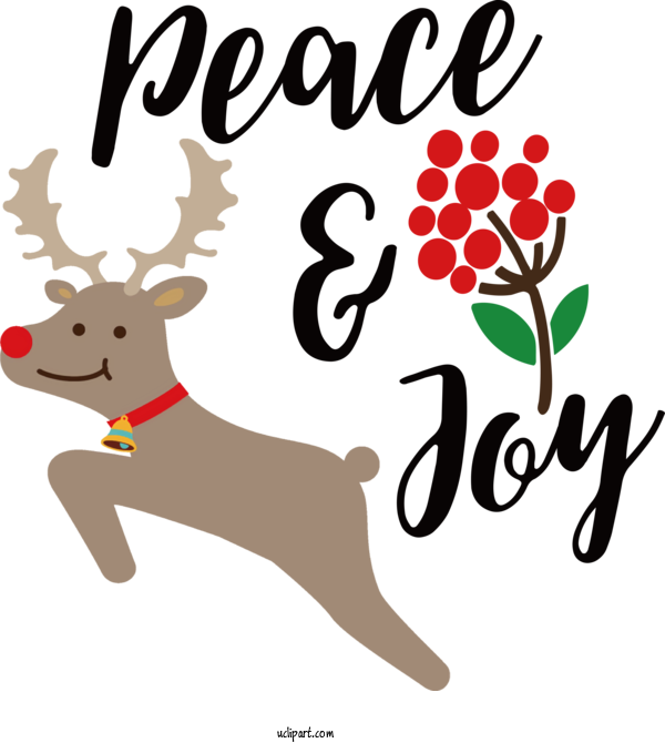 Free Holidays Rudolph Peace Transparency For Christmas Clipart Transparent Background