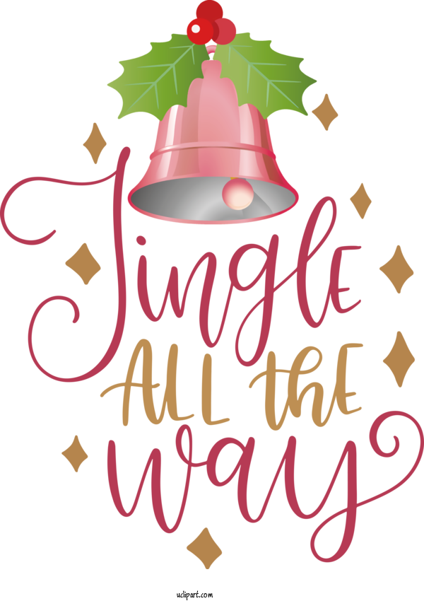 Free Holidays Jingle Jingle Bells Logo For Christmas Clipart Transparent Background