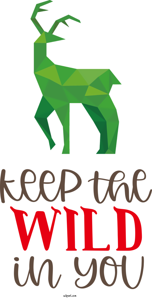 Free Animals Logo Text Green For Deer Clipart Transparent Background
