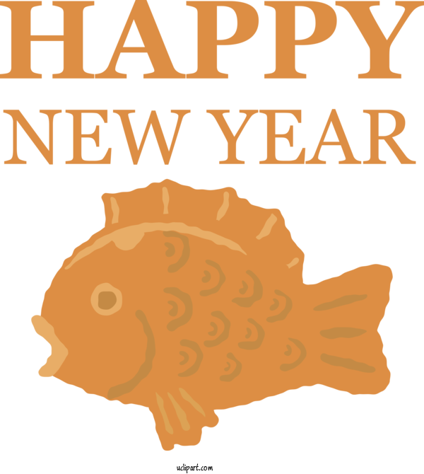 Free Holidays Line Meter Fish For New Year Clipart Transparent Background