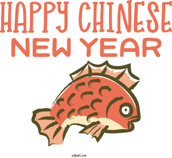 Free Holidays Cartoon Line Fish For New Year Clipart Transparent Background