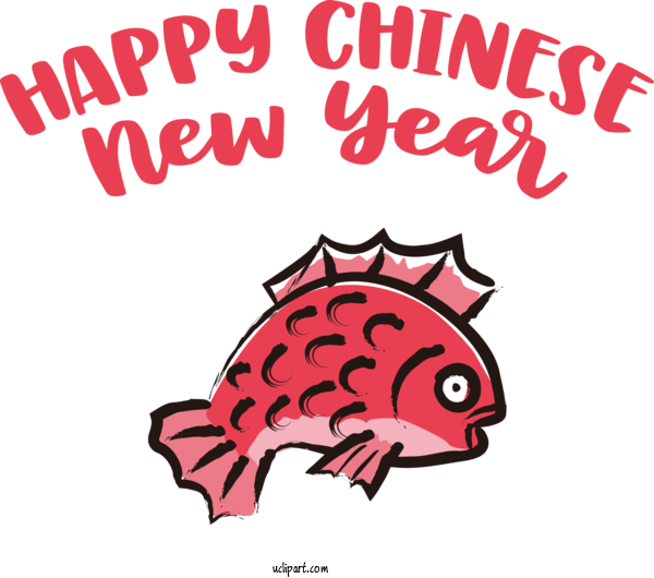 Free Holidays Cartoon Fish Line For Chinese New Year Clipart Transparent Background