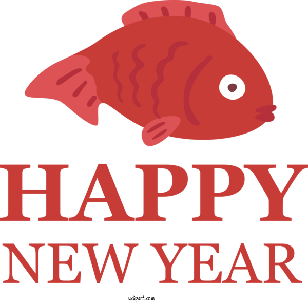 Free Holidays Logo Meter Fish For New Year Clipart Transparent Background
