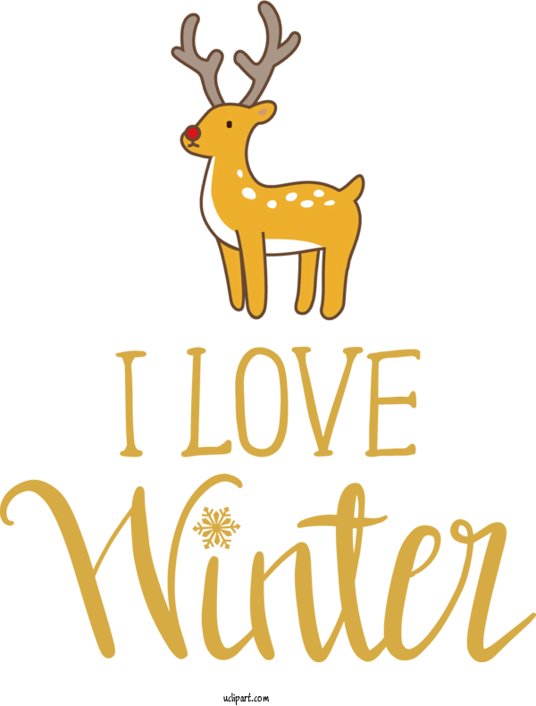 Free Nature Reindeer Deer Cartoon For Winter Clipart Transparent Background