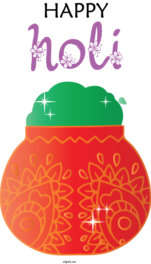 Free Holidays Design Logo Green For Holi Clipart Transparent Background