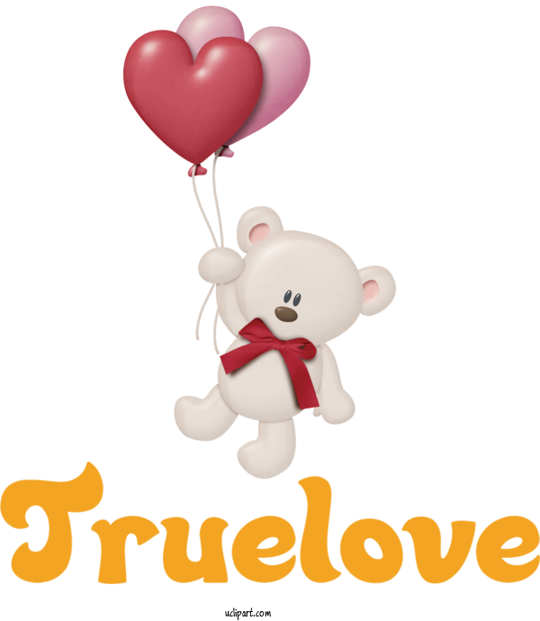 Free Holidays Cartoon Teddy Bear Balloon For Valentines Day Clipart Transparent Background