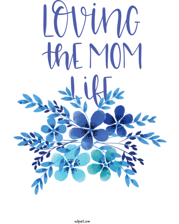 Free Holidays Cobalt Blue Design Line For Mothers Day Clipart Transparent Background