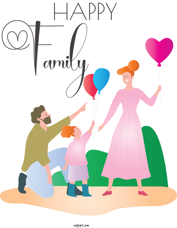 Free Holidays Cartoon Cover Art For Family Day Clipart Transparent Background