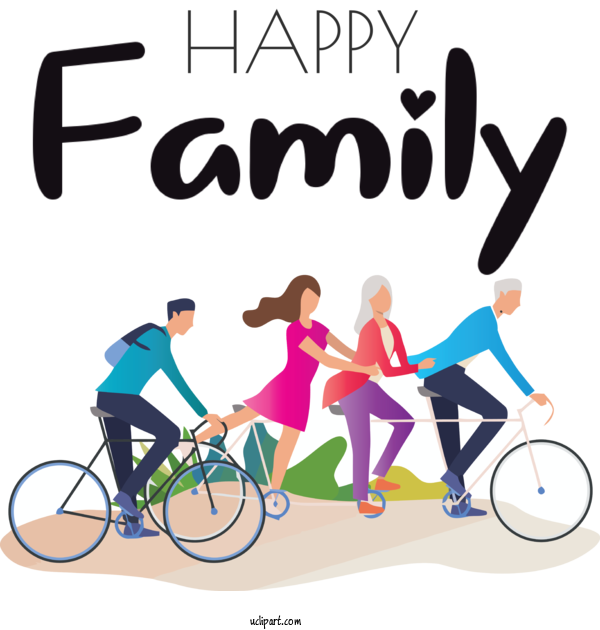 Free Holidays Drawing Design Bicycle For Family Day Clipart Transparent Background