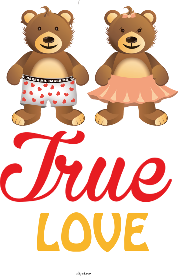 Free Holidays Bears Brown Bear Cartoon For Valentines Day Clipart Transparent Background