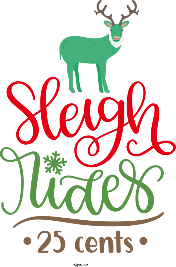 Free Holidays Reindeer Deer For Christmas Clipart Transparent Background