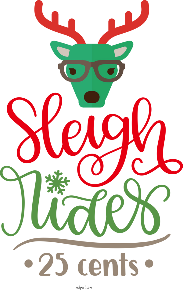 Free Holidays Reindeer Deer Floral Design For Christmas Clipart Transparent Background