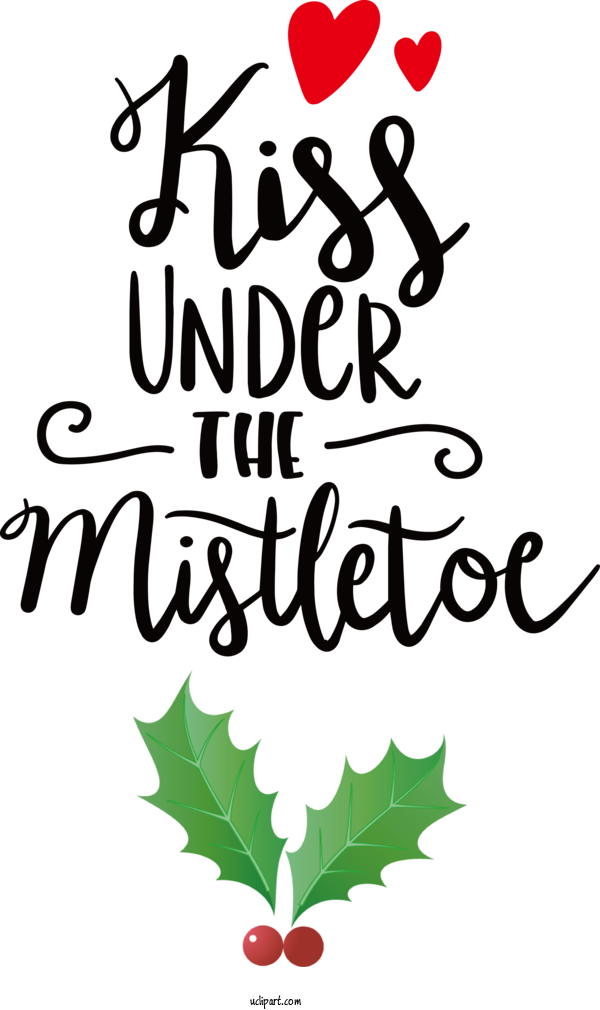 Free Holidays Logo Calligraphy Leaf For Christmas Clipart Transparent Background
