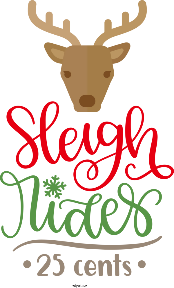 Free Holidays Reindeer Deer Antler For Christmas Clipart Transparent Background