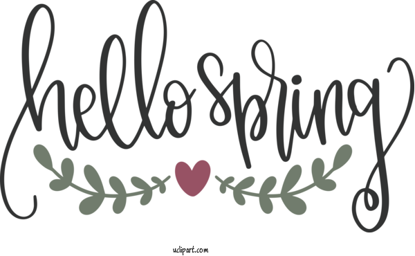 Free Nature Logo Calligraphy Design For Spring Clipart Transparent Background
