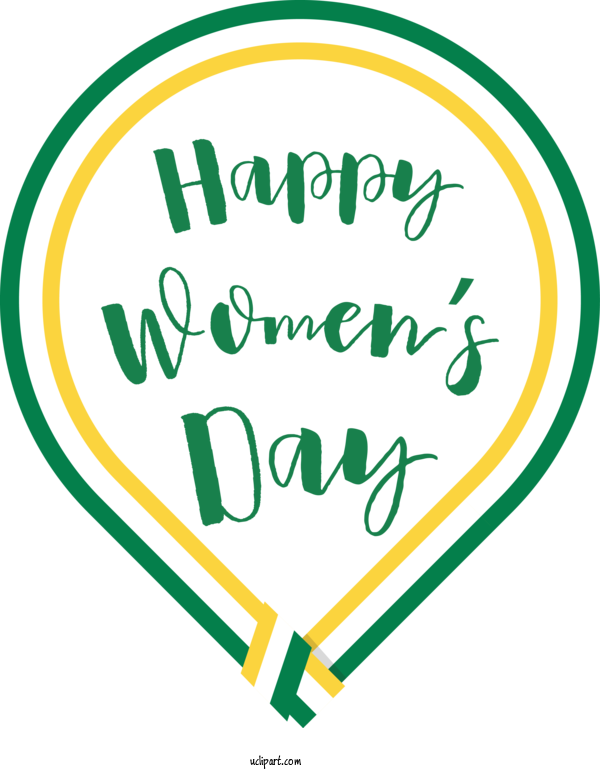 Free Holidays Logo Green Sign For International Women's Day Clipart Transparent Background