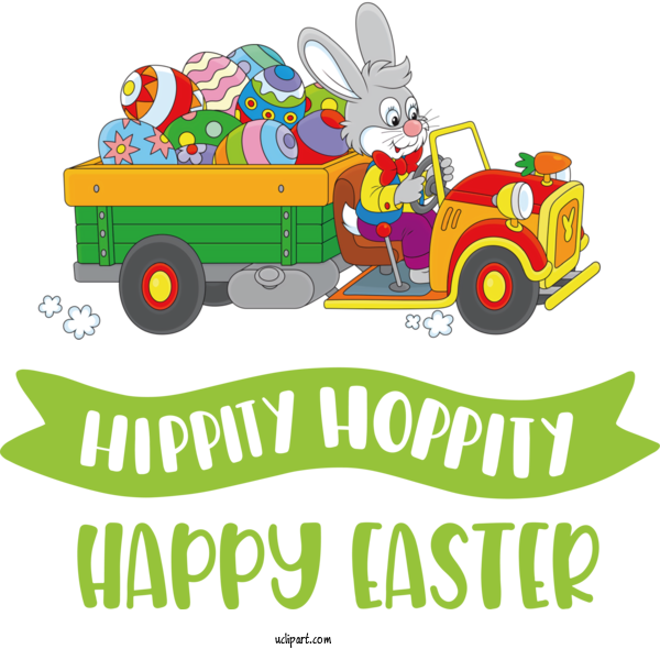 Free Holidays Transport Easter Bunny For Easter Clipart Transparent Background