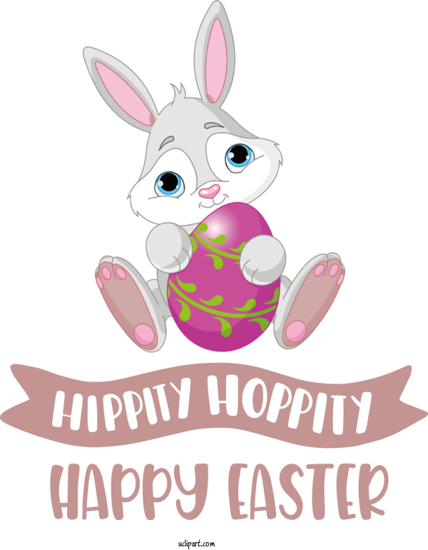 Free Holidays Hare Easter Bunny Design For Easter Clipart Transparent Background