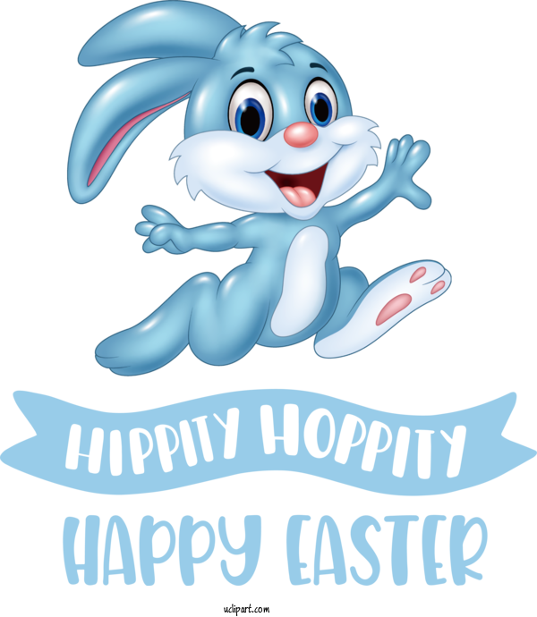 Free Holidays Rabbit Cartoon Humour For Easter Clipart Transparent Background