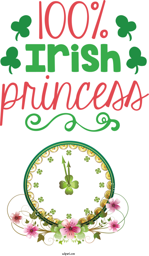 Free St. Patrick's Day Floral Design Leaf Design For St Patricks Day Quotes Clipart Transparent Background