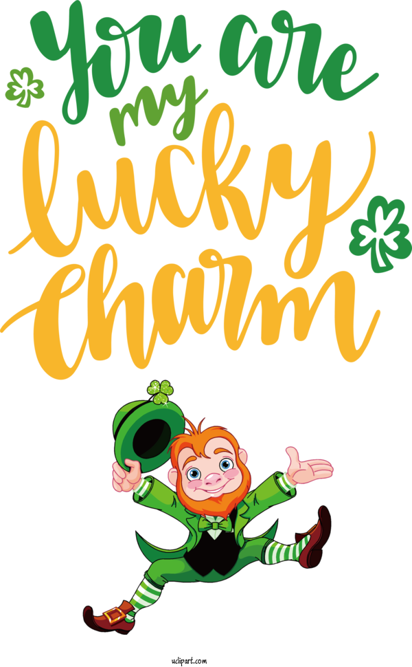 Free St. Patrick's Day Cartoon Character Green For St Patricks Day Quotes Clipart Transparent Background