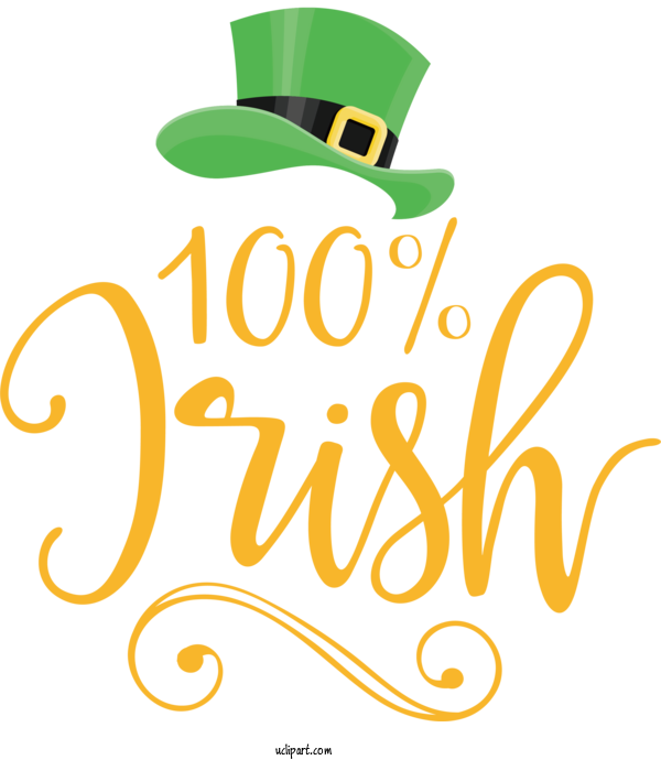 Free St. Patrick's Day Logo Yellow Line For St Patricks Day Quotes Clipart Transparent Background