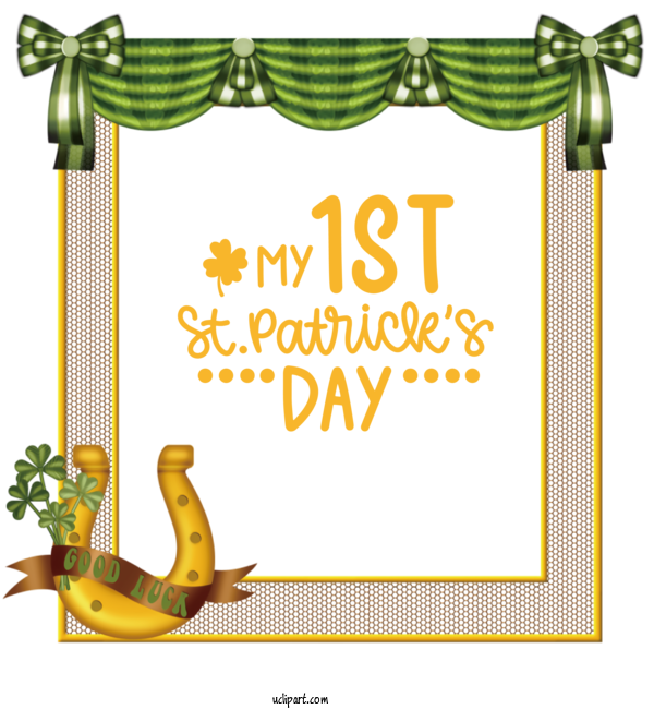 Free Holidays Picture Frame Ornament For Saint Patricks Day Clipart Transparent Background