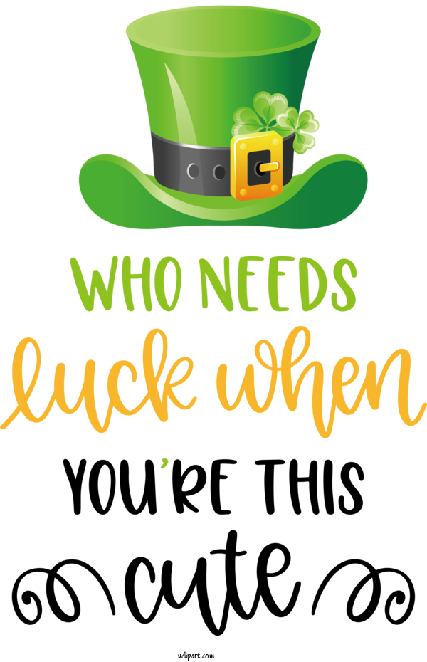 Free Holidays Logo Yellow Line For Saint Patricks Day Clipart Transparent Background