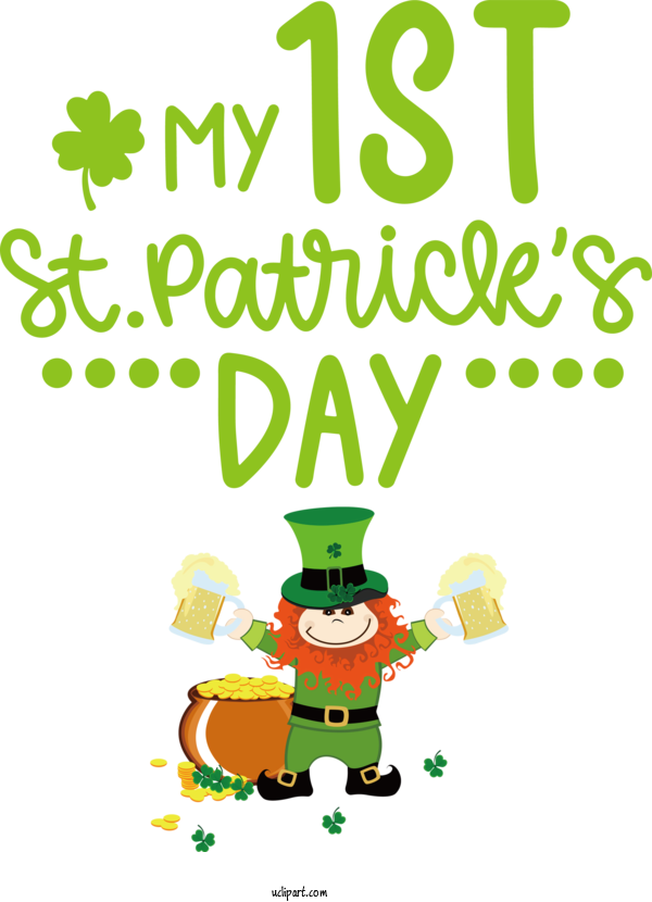 Free Holidays Cartoon Character Christmas Day For Saint Patricks Day Clipart Transparent Background