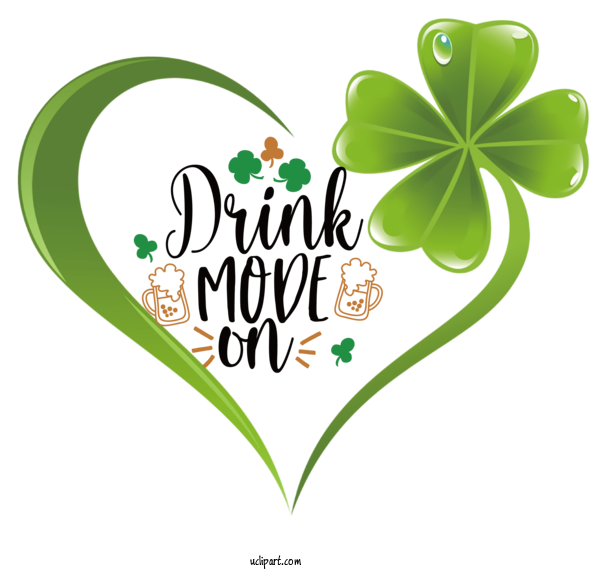 Free St. Patrick's Day Four Leaf Clover Clover Shamrock For St Patricks Day Quotes Clipart Transparent Background