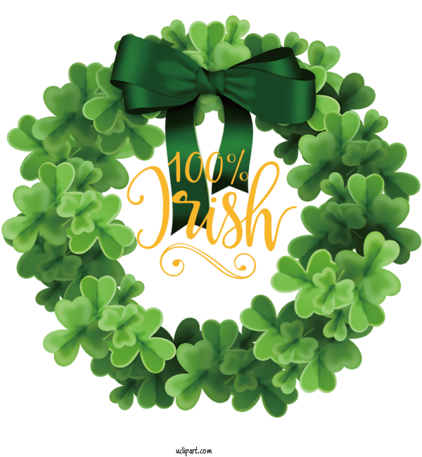 Free St. Patrick's Day Wreath Four Leaf Clover Saint Patrick's Day For St Patricks Day Quotes Clipart Transparent Background