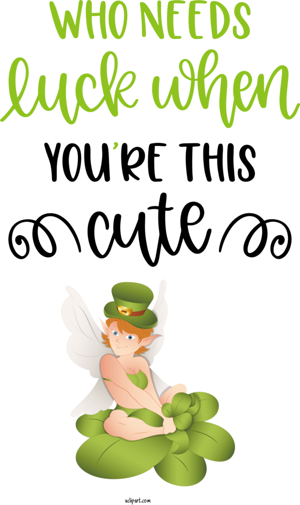 Free Holidays Flower Cartoon Character For Saint Patricks Day Clipart Transparent Background