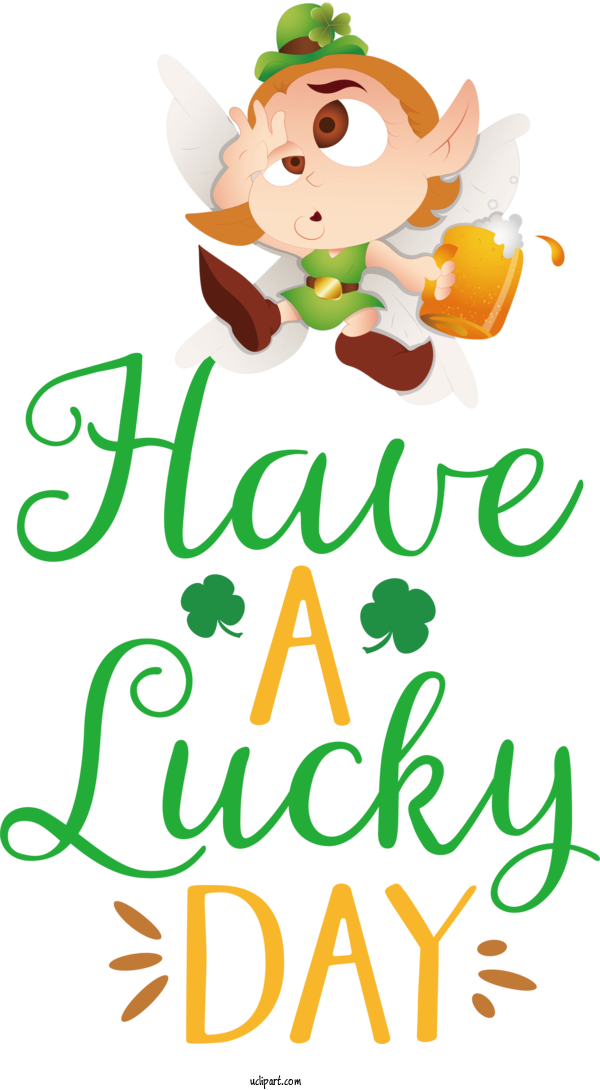 Free Holidays Cartoon Character Flower For Saint Patricks Day Clipart Transparent Background