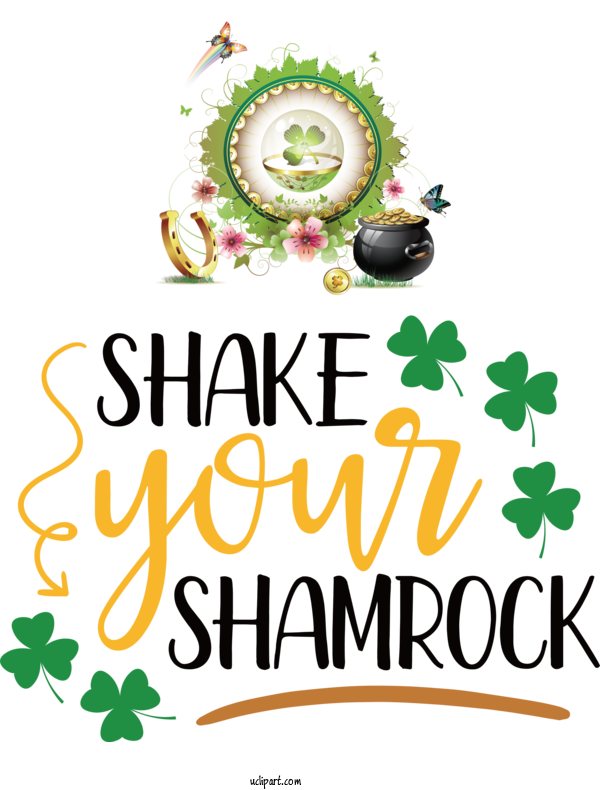 Free Holidays Floral Design Logo Design For Saint Patricks Day Clipart Transparent Background