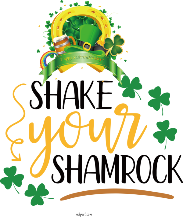 Free Holidays Four Leaf Clover Saint Patrick's Day Clover For Saint Patricks Day Clipart Transparent Background