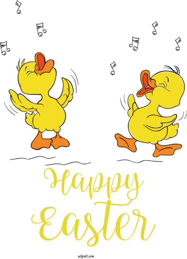 Free Holidays Duck Cartoon Drawing For Easter Clipart Transparent Background