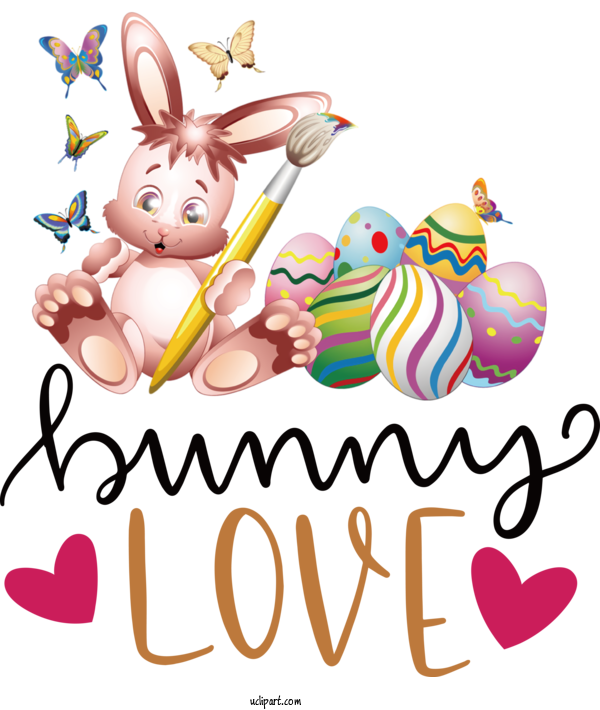 Free Holidays Easter Bunny Cartoon Design For Easter Clipart Transparent Background