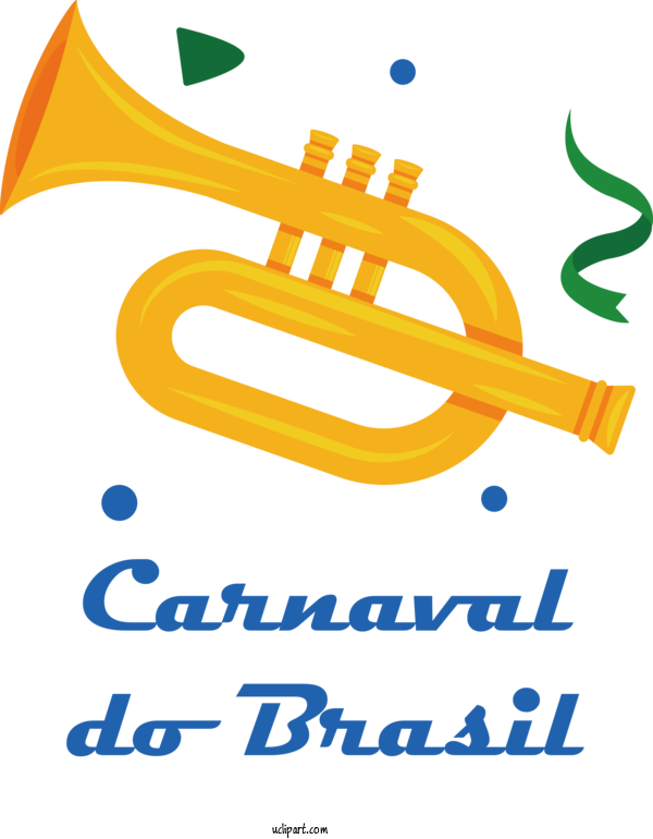 Free Holidays Logo Mellophone Yellow For Brazilian Carnival Clipart Transparent Background
