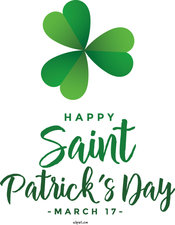 Free Holidays Logo Leaf Shamrock For Saint Patricks Day Clipart Transparent Background