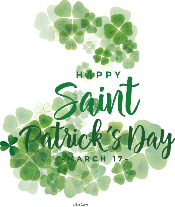 Free Holidays Four Leaf Clover Shamrock Leaf For Saint Patricks Day Clipart Transparent Background