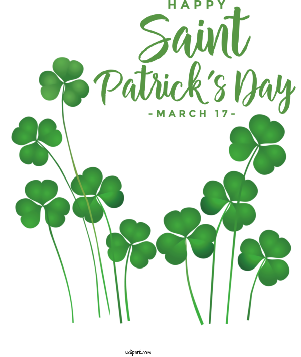 Free Holidays Saint Patrick's Day Shamrock March 17 For Saint Patricks Day Clipart Transparent Background