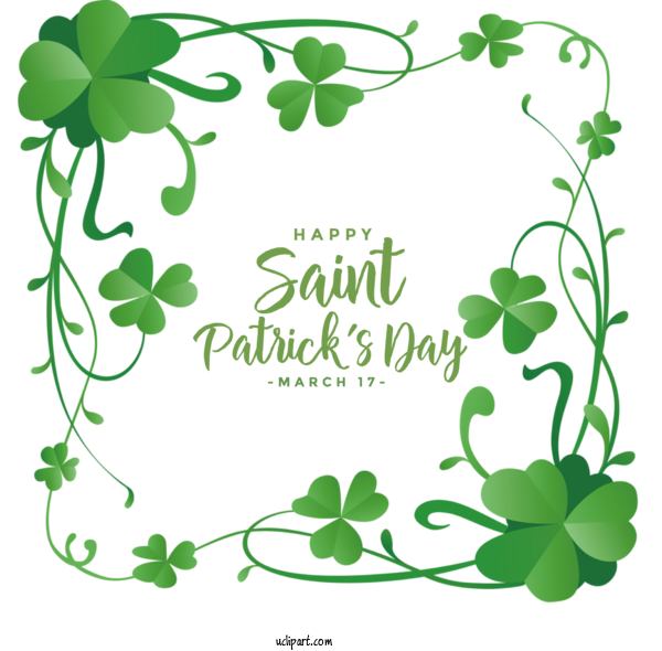 Free Holidays Saint Patrick's Day March 17 Shamrock For Saint Patricks Day Clipart Transparent Background