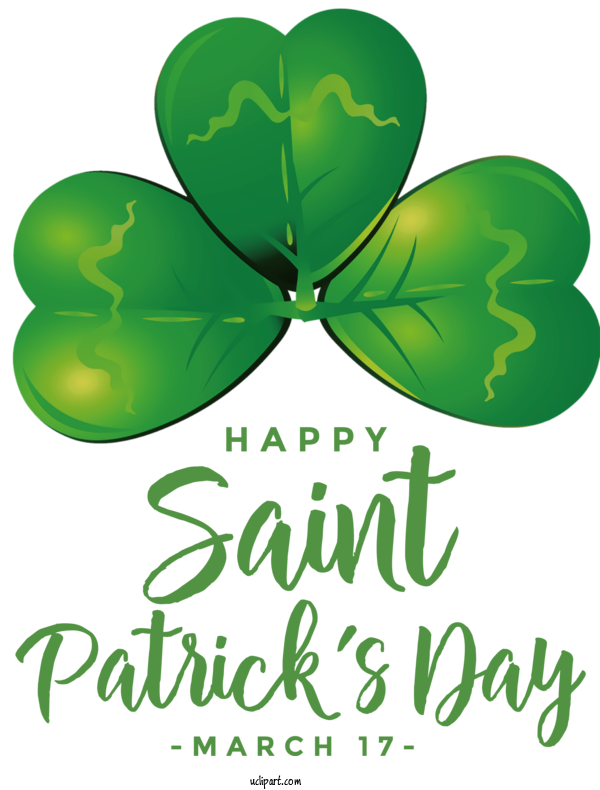Free Holidays Leaf Shamrock Green For Saint Patricks Day Clipart Transparent Background