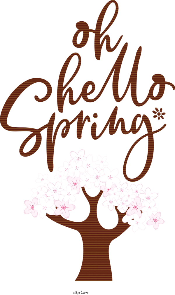 Free Nature Calligraphy Design Line For Spring Clipart Transparent Background
