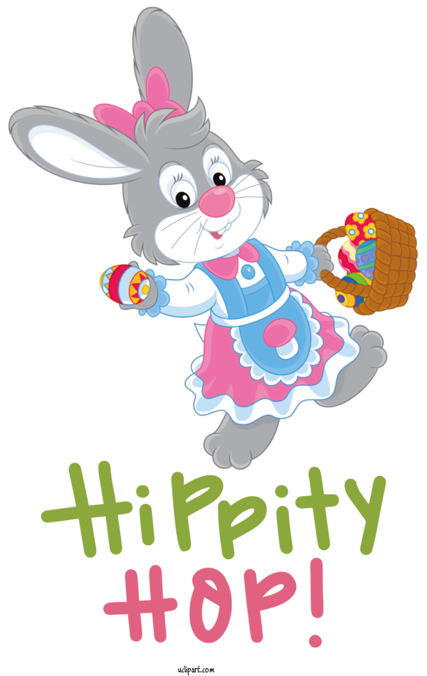 Free Holidays Easter Bunny Hare Cartoon For Easter Clipart Transparent Background