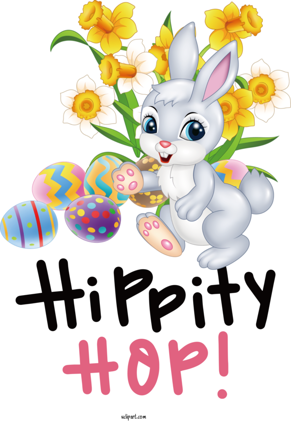 Free Holidays Rabbit Hare Cartoon For Easter Clipart Transparent Background