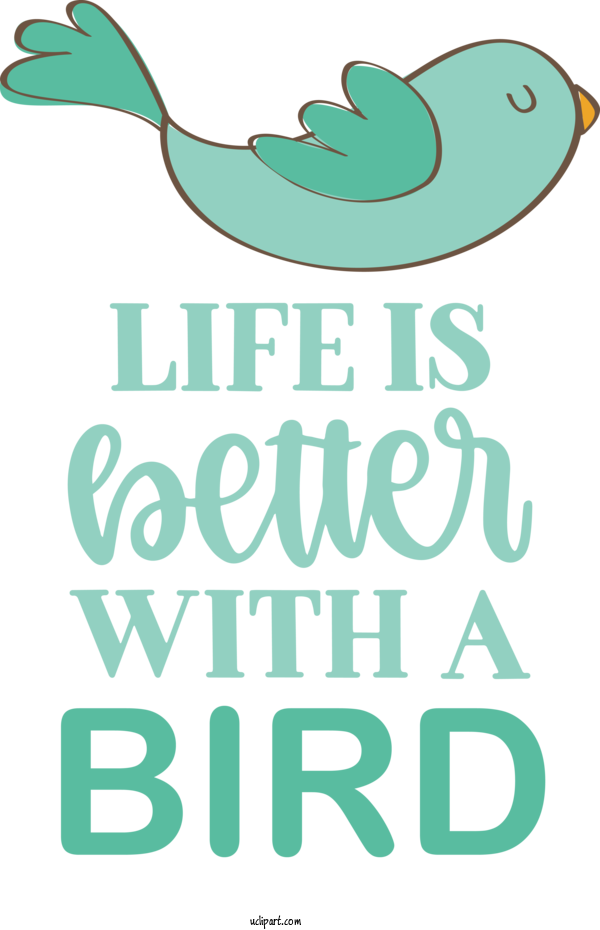 Free Animals Logo Green Text For Bird Clipart Transparent Background