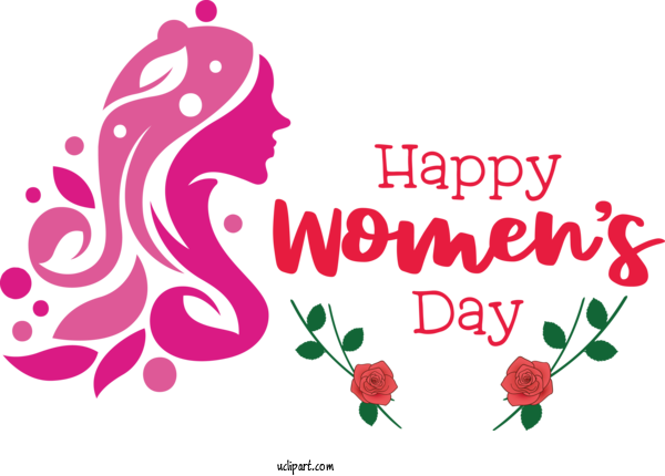 Free Holidays Design Floral Design Plain Text For International Women's Day Clipart Transparent Background