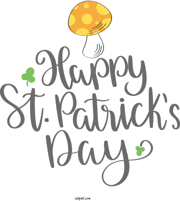 Free Holidays Logo Floral Design Yellow For Saint Patricks Day Clipart Transparent Background